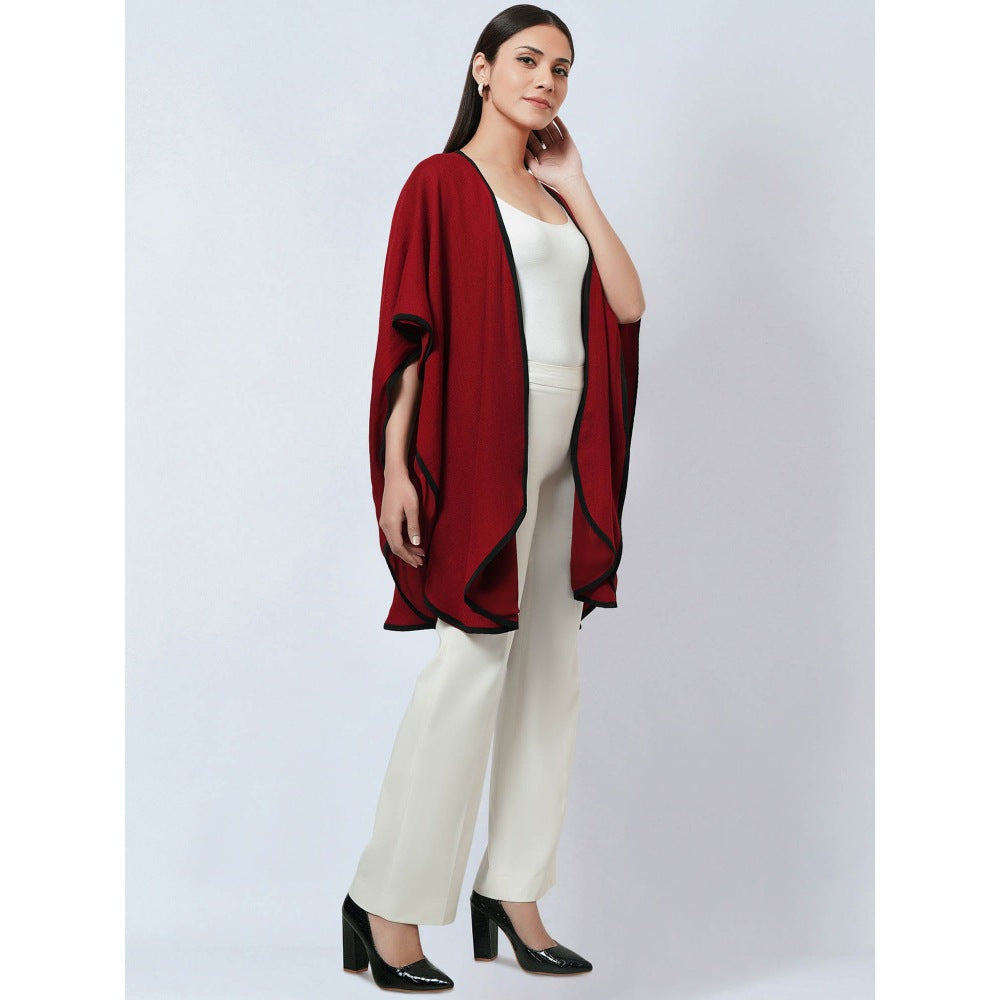 First Resort by Ramola Bachchan Maroon Cashmere Jacket