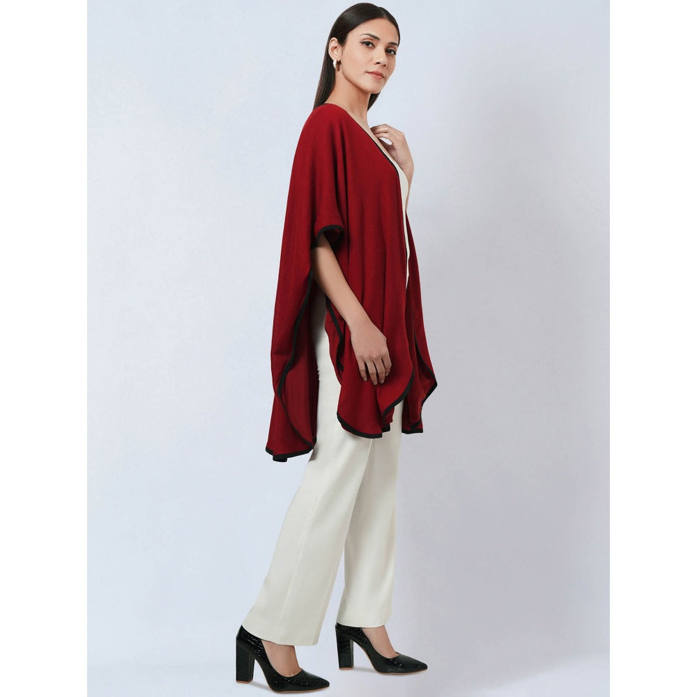 First Resort by Ramola Bachchan Maroon Cashmere Jacket