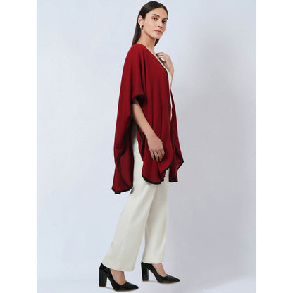 First Resort by Ramola Bachchan Maroon Cashmere Jacket