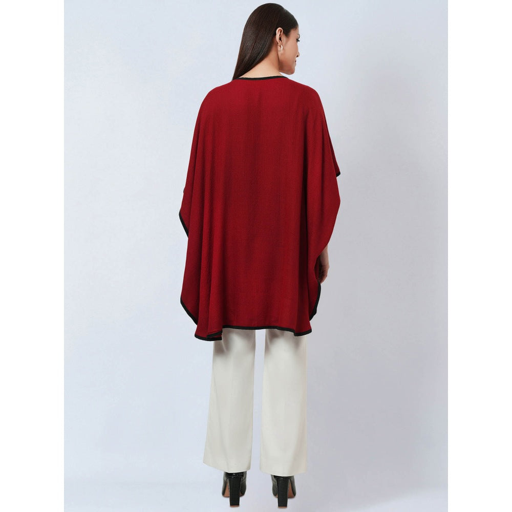 First Resort by Ramola Bachchan Maroon Cashmere Jacket