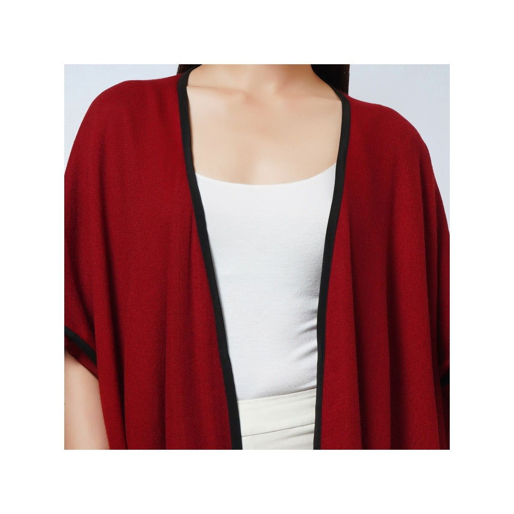 First Resort by Ramola Bachchan Maroon Cashmere Jacket