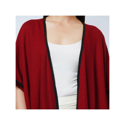 First Resort by Ramola Bachchan Maroon Cashmere Jacket
