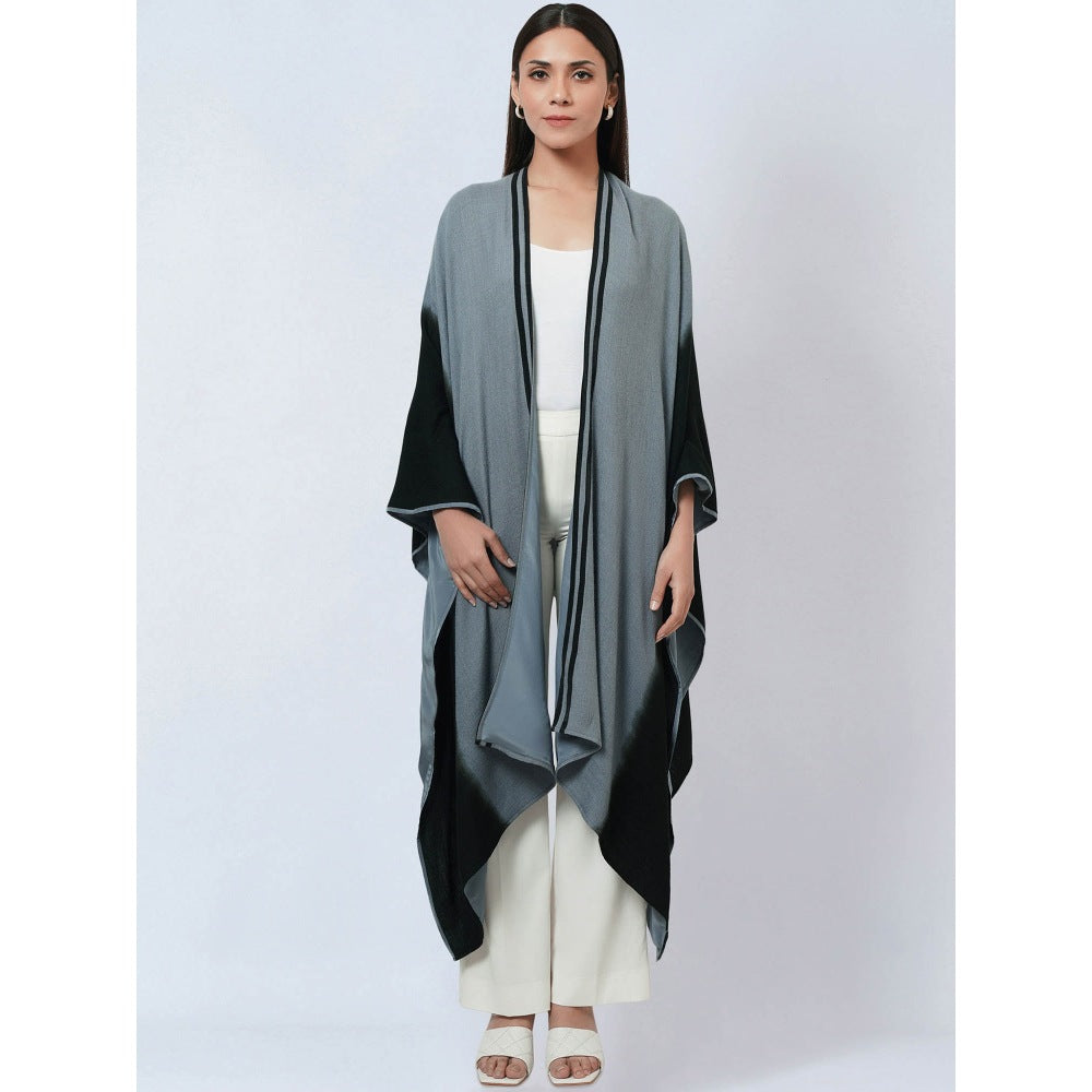 First Resort by Ramola Bachchan Grey & Black Ombre Cashmere Jacket