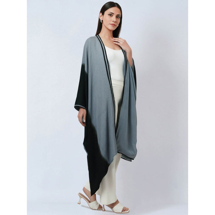 First Resort by Ramola Bachchan Grey & Black Ombre Cashmere Jacket