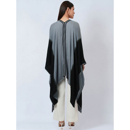 First Resort by Ramola Bachchan Grey & Black Ombre Cashmere Jacket