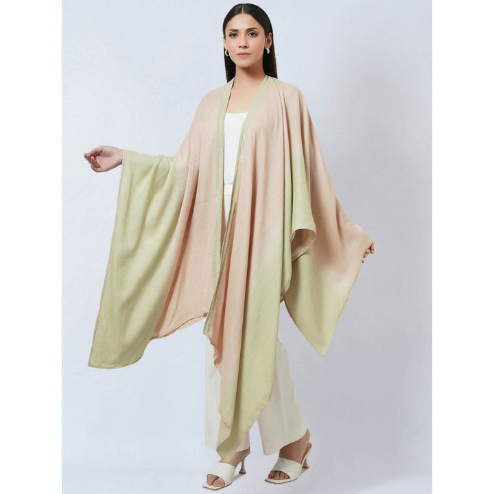 First Resort by Ramola Bachchan Peach & Pistachio Ombre Cashmere Jacket