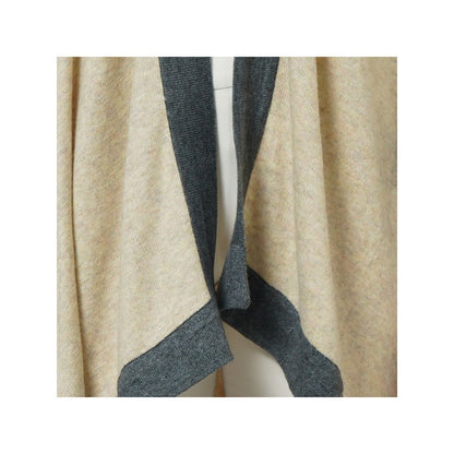First Resort by Ramola Bachchan Beige & Grey Long Knitted Cashmere Jacket