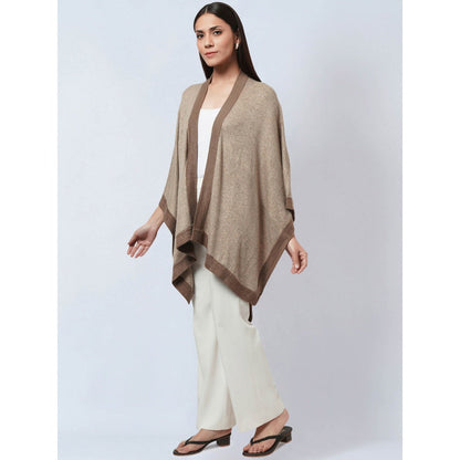 First Resort by Ramola Bachchan Sand & Brown Long Knitted Cashmere Jacket