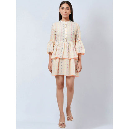 First Resort by Ramola Bachchan Cream Frill Dress