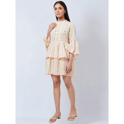 First Resort by Ramola Bachchan Cream Frill Dress