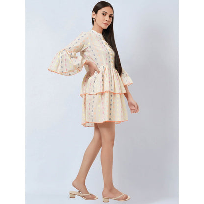 First Resort by Ramola Bachchan Cream Frill Dress