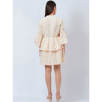 First Resort by Ramola Bachchan Cream Frill Dress