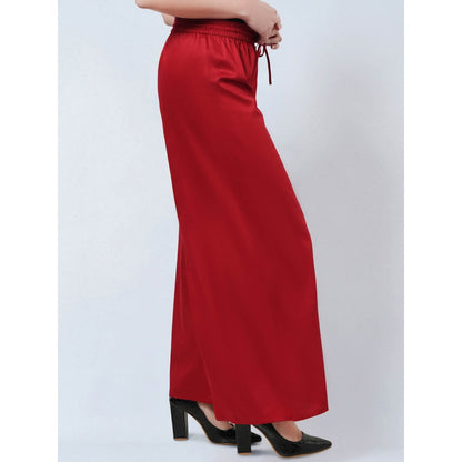 First Resort by Ramola Bachchan Red Cotton Pants