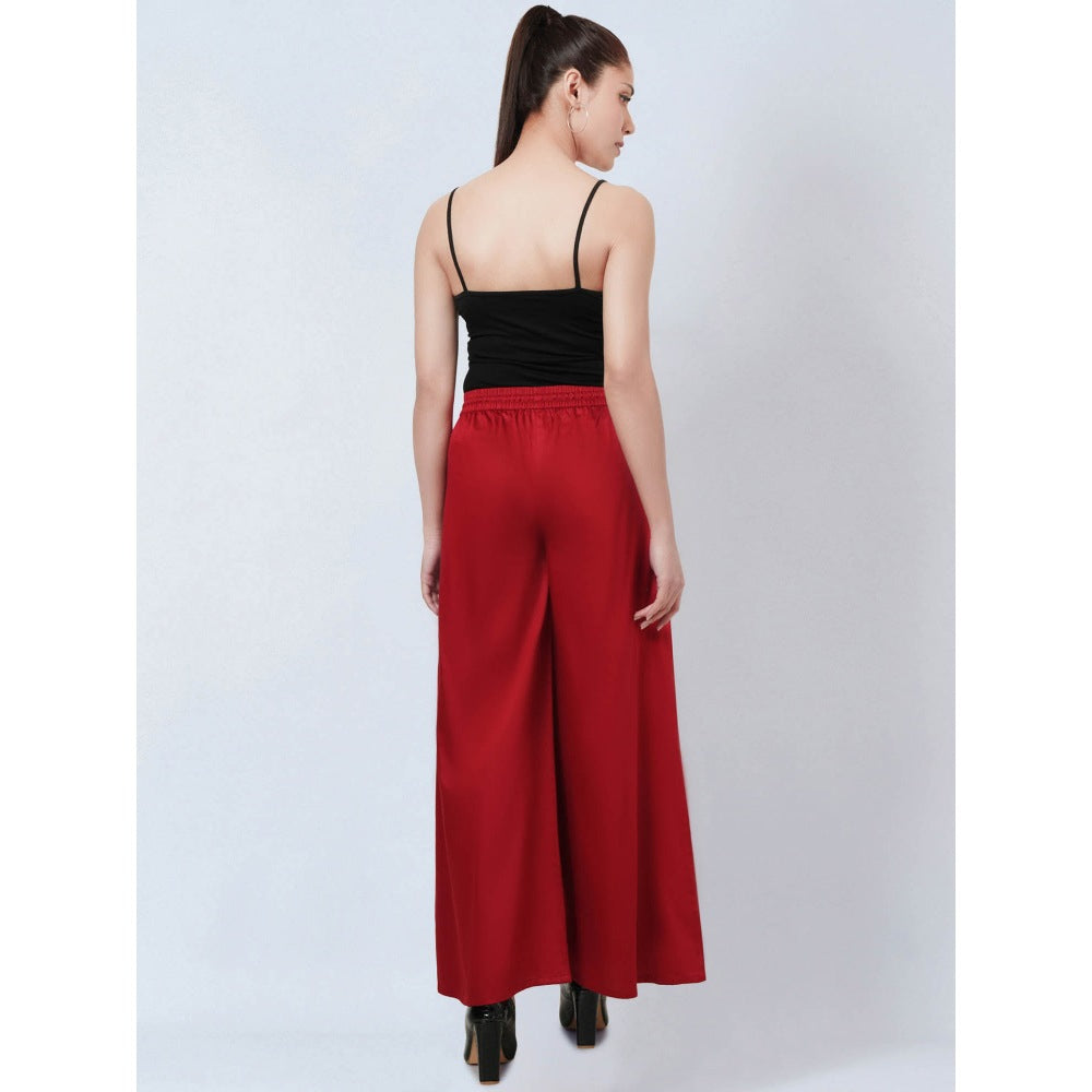 First Resort by Ramola Bachchan Red Cotton Pants