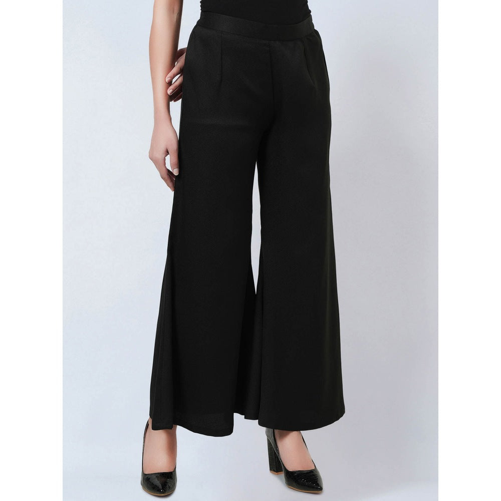 First Resort by Ramola Bachchan Black Bell Bottom Pants
