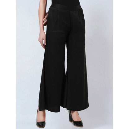 First Resort by Ramola Bachchan Black Bell Bottom Pants