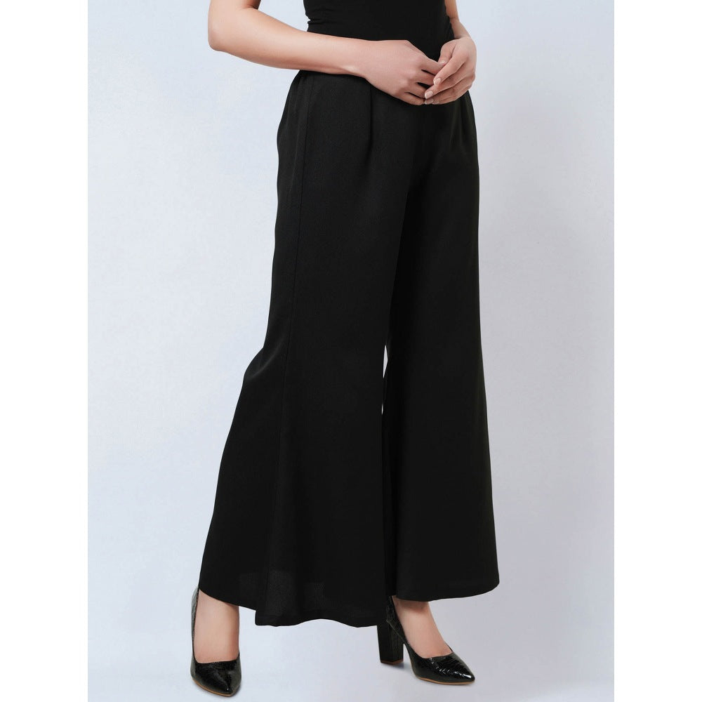 First Resort by Ramola Bachchan Black Bell Bottom Pants