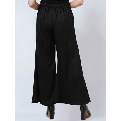 First Resort by Ramola Bachchan Black Bell Bottom Pants