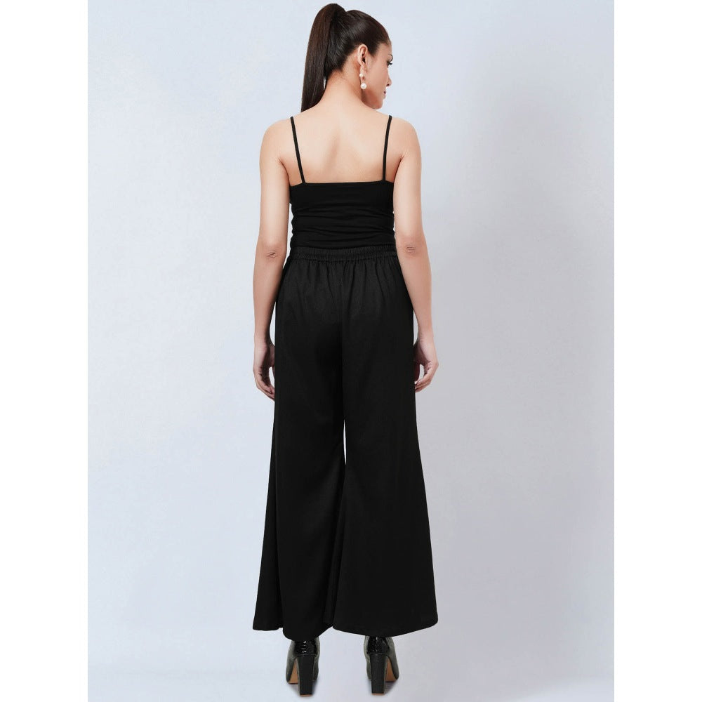 First Resort by Ramola Bachchan Black Bell Bottom Pants