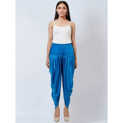First Resort by Ramola Bachchan Blue Satin Dhoti