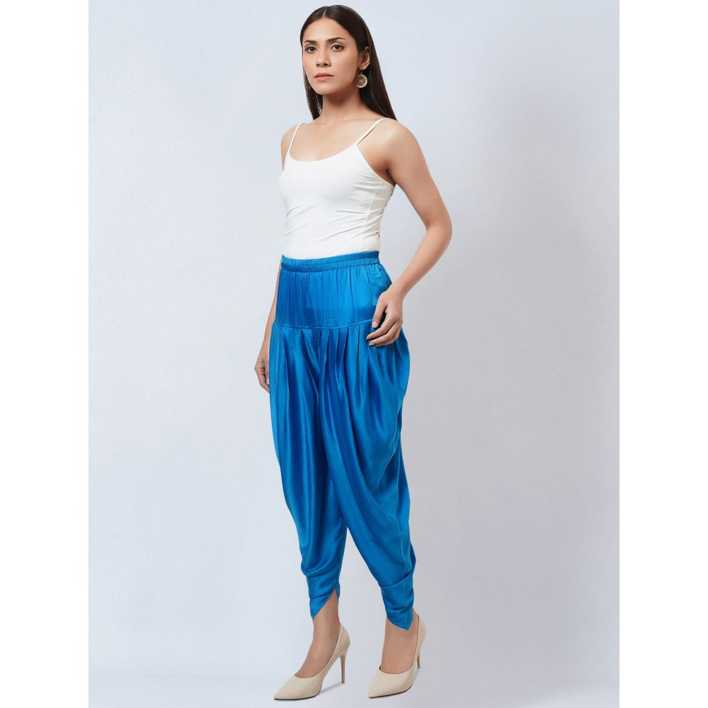 First Resort by Ramola Bachchan Blue Satin Dhoti