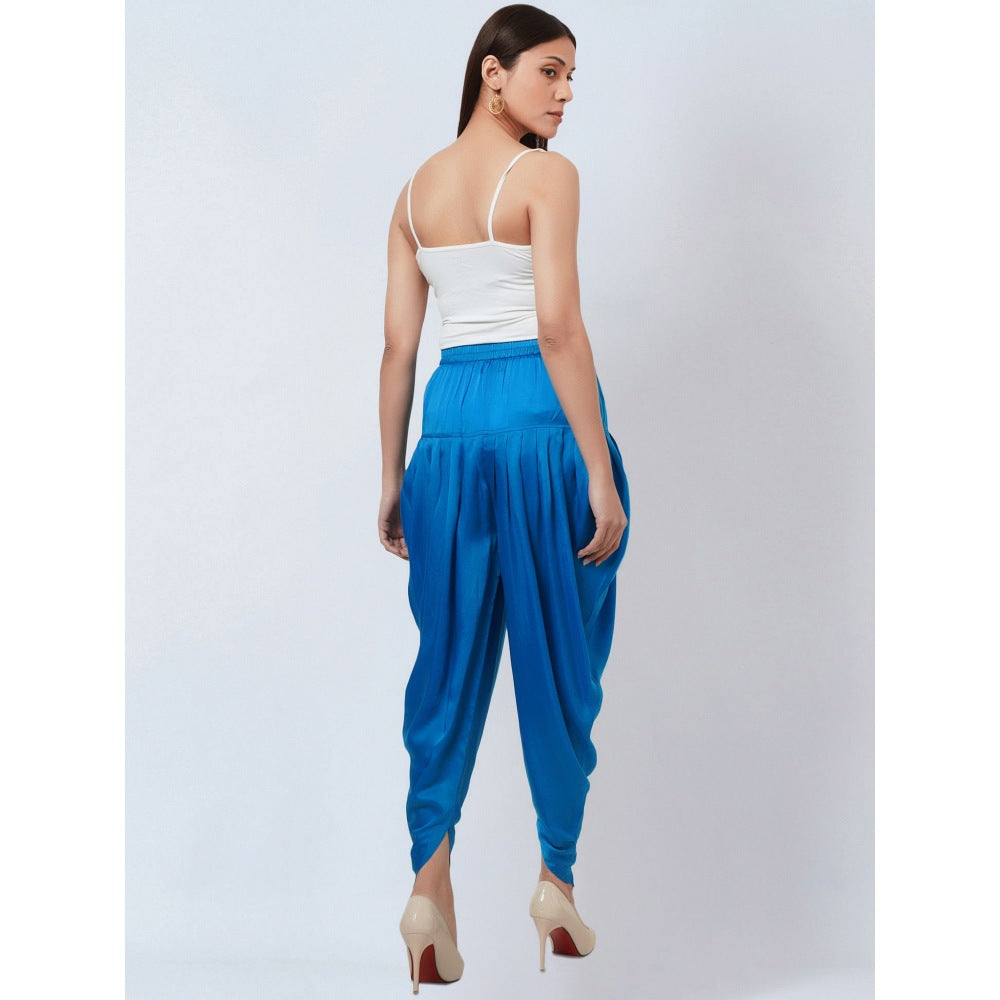 First Resort by Ramola Bachchan Blue Satin Dhoti