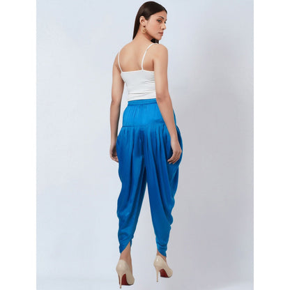 First Resort by Ramola Bachchan Blue Satin Dhoti