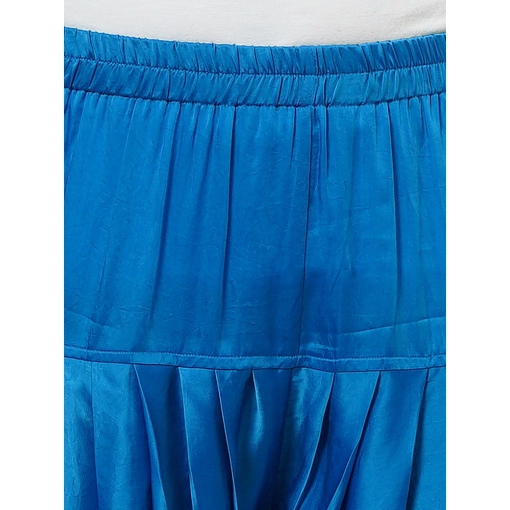 First Resort by Ramola Bachchan Blue Satin Dhoti