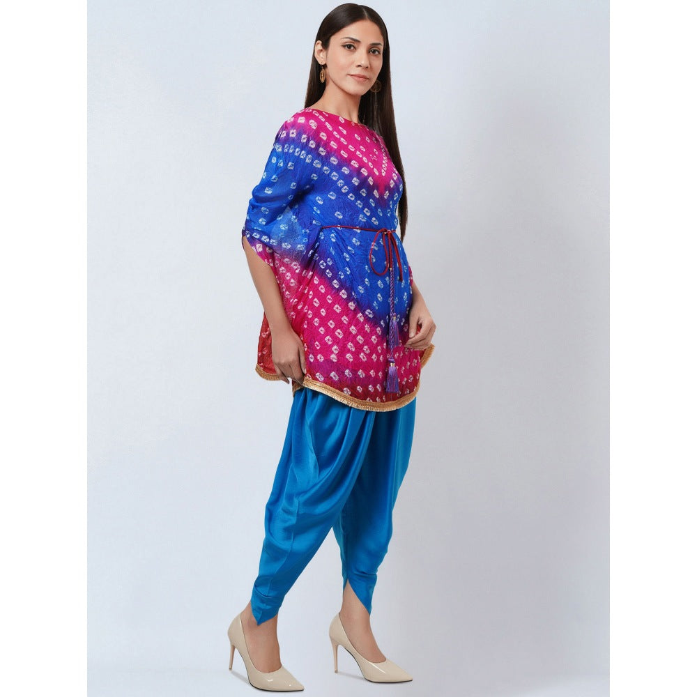 First Resort by Ramola Bachchan Multi-Color Bandhani Tunic with Dhoti Pant (Set of 2)