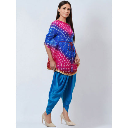 First Resort by Ramola Bachchan Multi-Color Bandhani Tunic with Dhoti Pant (Set of 2)