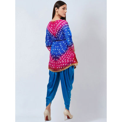 First Resort by Ramola Bachchan Multi-Color Bandhani Tunic with Dhoti Pant (Set of 2)
