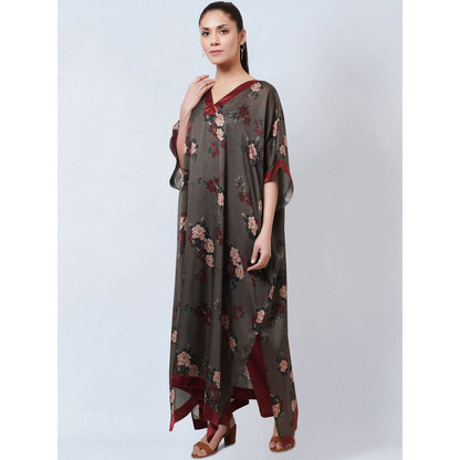 First Resort by Ramola Bachchan Green Floral Kaftan (Set of 2)