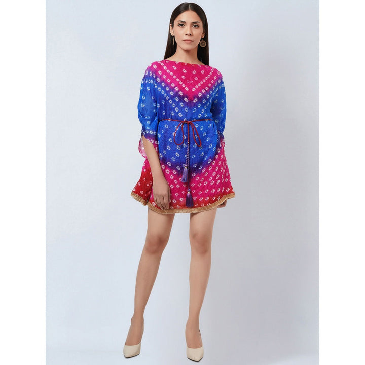 First Resort by Ramola Bachchan Multi-Color Bandhani Mini Dress