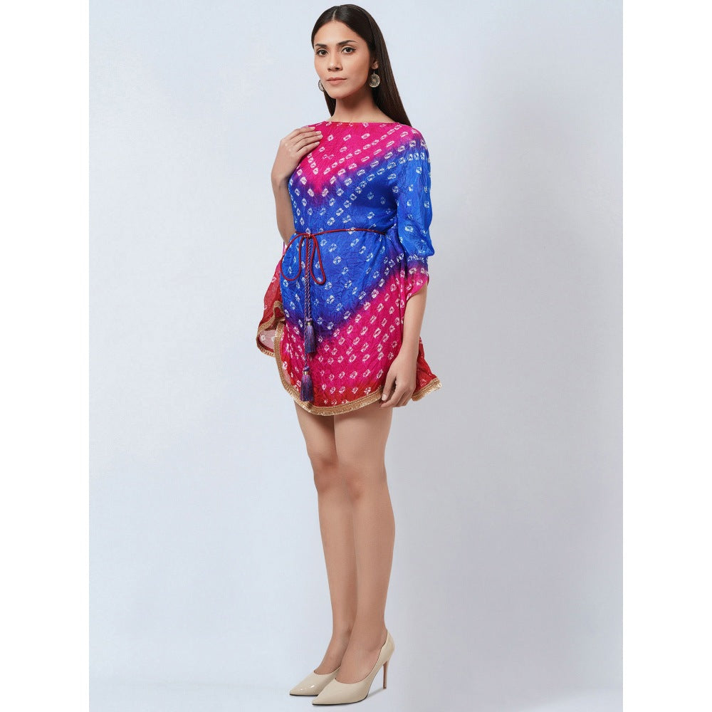 First Resort by Ramola Bachchan Multi-Color Bandhani Mini Dress
