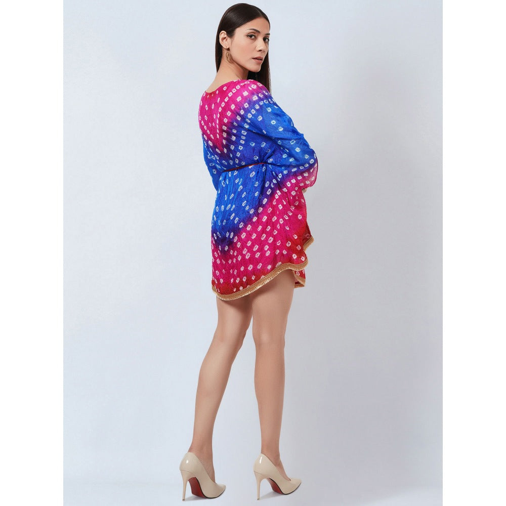 First Resort by Ramola Bachchan Multi-Color Bandhani Mini Dress
