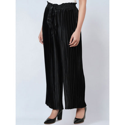 First Resort by Ramola Bachchan Black Pleated Palazzo