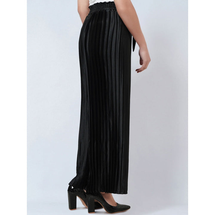 First Resort by Ramola Bachchan Black Pleated Palazzo