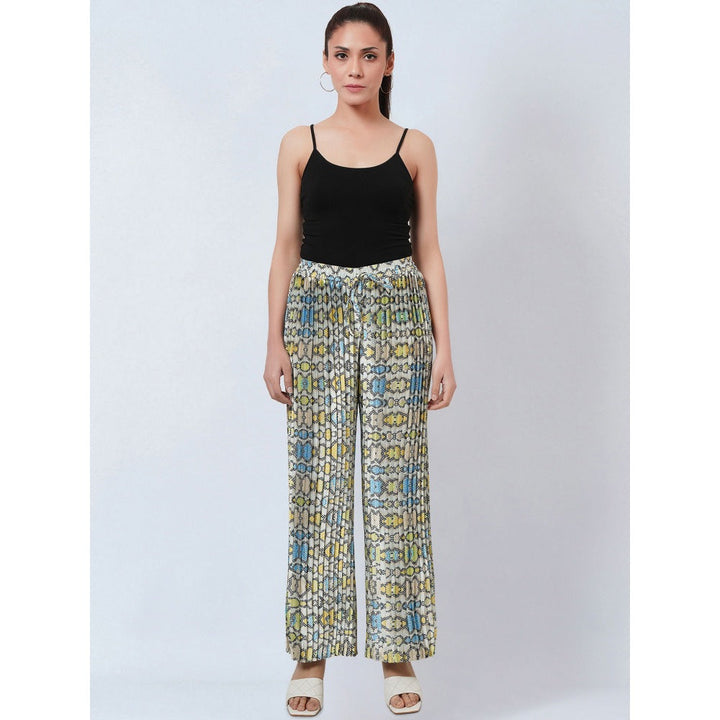 First Resort by Ramola Bachchan Multi-Color Printed Pleated Palazzo