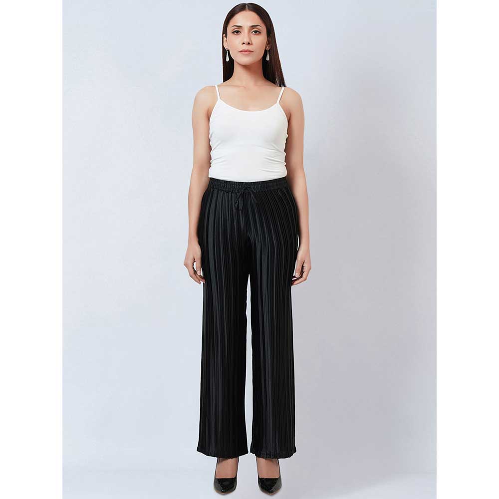 First Resort by Ramola Bachchan Black Box Pleated Palazzo