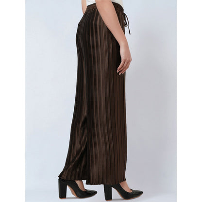 First Resort by Ramola Bachchan Brown Box Pleated Palazzo