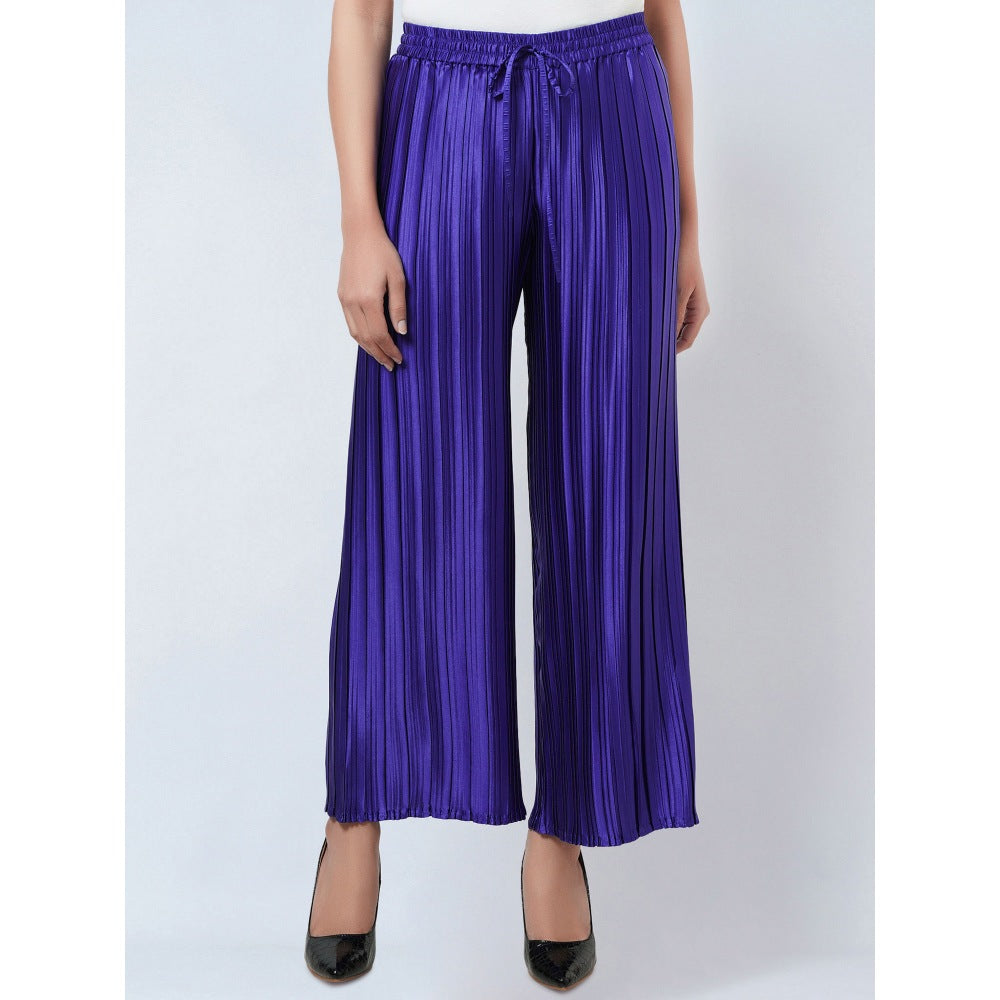 First Resort by Ramola Bachchan Purple Box Pleated Palazzo
