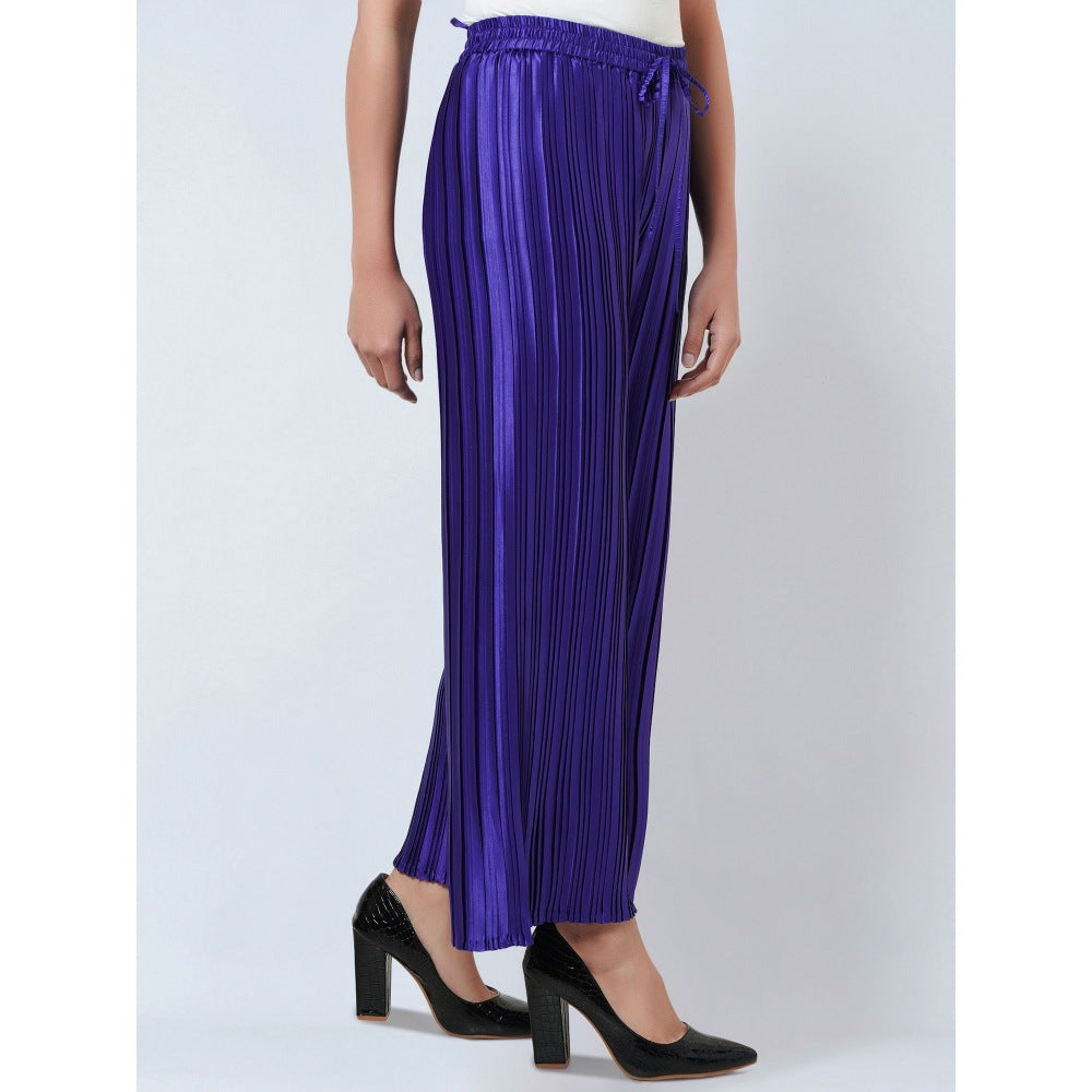 First Resort by Ramola Bachchan Purple Box Pleated Palazzo