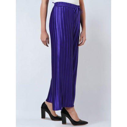 First Resort by Ramola Bachchan Purple Box Pleated Palazzo