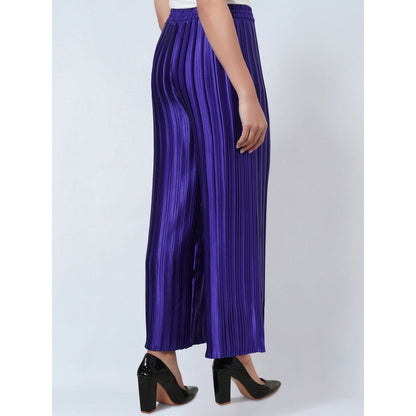 First Resort by Ramola Bachchan Purple Box Pleated Palazzo