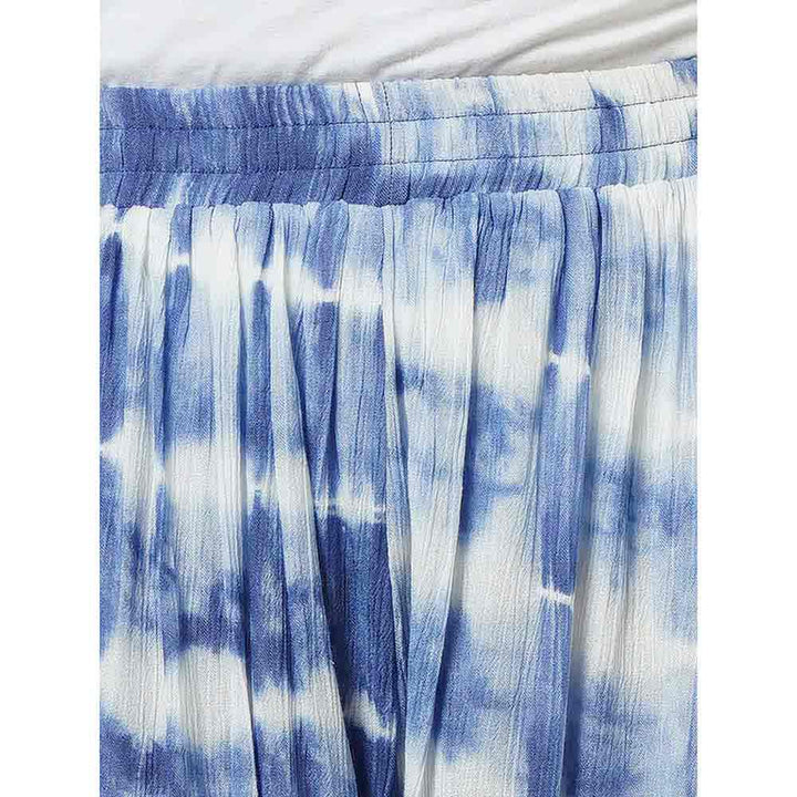 First Resort by Ramola Bachchan Blue Tie Dye Top & Shorts Co-Ord (Set of 2)