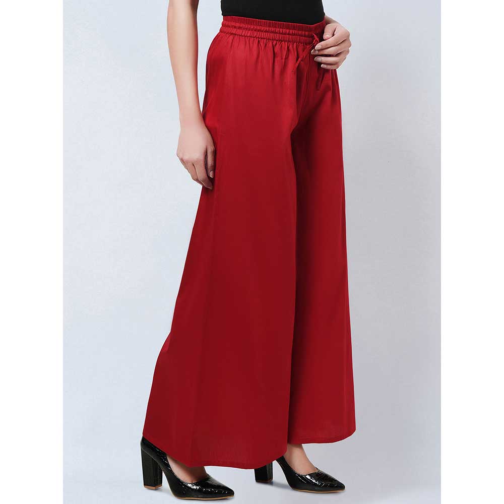 First Resort by Ramola Bachchan Red Sequinned Shirt Dress & Palazzo Co-Ord (Set of 2)