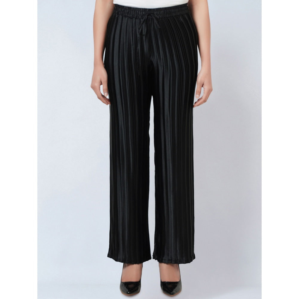 First Resort by Ramola Bachchan Black Sleeveless & Box Pleated Palazzo Co-Ord (Set of 2)