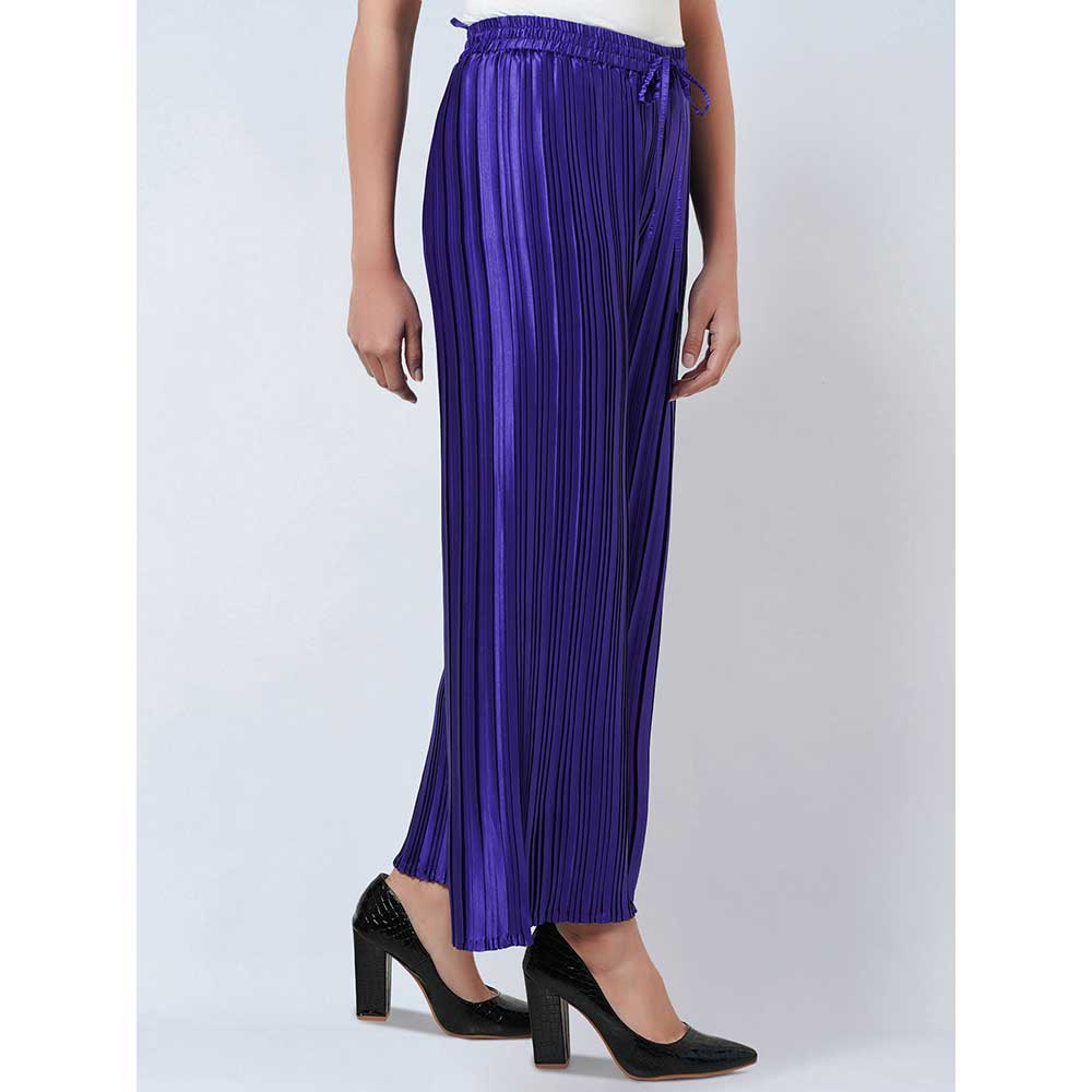 First Resort by Ramola Bachchan Purple Sleeveless & Box Pleated Palazzo Co-Ord (Set of 2)