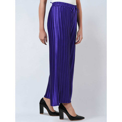 First Resort by Ramola Bachchan Purple Sleeveless & Box Pleated Palazzo Co-Ord (Set of 2)