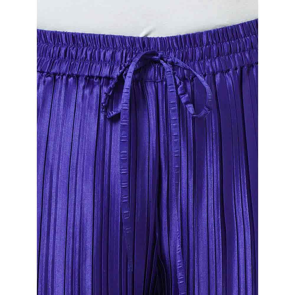 First Resort by Ramola Bachchan Purple Sleeveless & Box Pleated Palazzo Co-Ord (Set of 2)